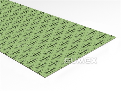 Tesniaca vláknitopryžová doska Klingersil C4300, hrúbka 1mm, 2000x1500mm, 40bar, NBR/aramidové vlákna, +150°C (para), krátkodobá +300°C pri nižšom tlaku, svetlo zelená